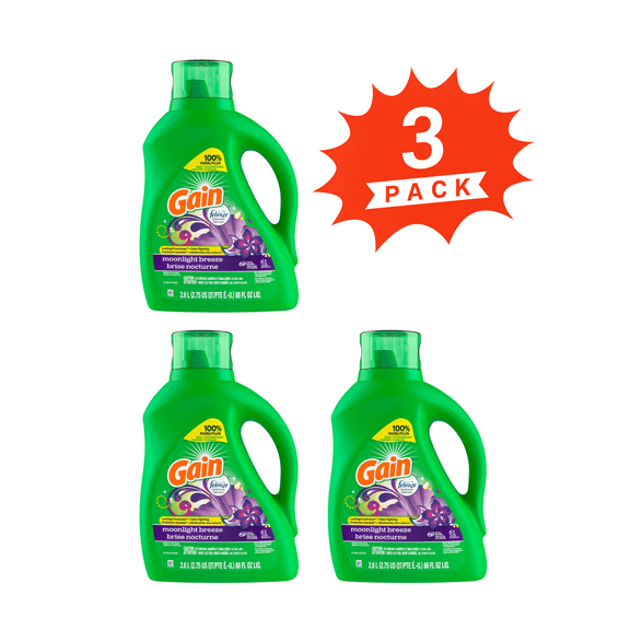 Gain Moonlight Breeze Liquid Laundry Detergent (Pack 3) - 183 Loads, 264fl