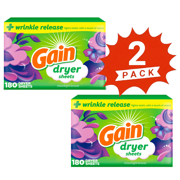 Gain Moonlight Breeze Scented Dryer Sheets, 360 Count (2-Pack)