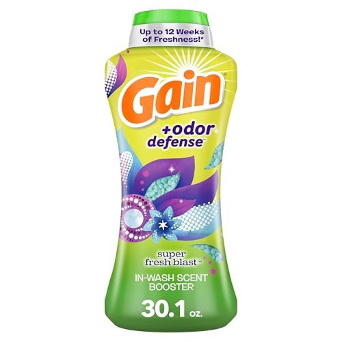 Gain + Odor Defense In-Wash Scent Booster Beads, Super Fresh Blast Scent, 30.1 oz