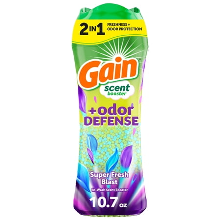 Gain Laundry Scent Beads, Odor Defense 2-in-1 In-Wash Scent Booster, Super Fresh Blast Scent, 10.7 oz