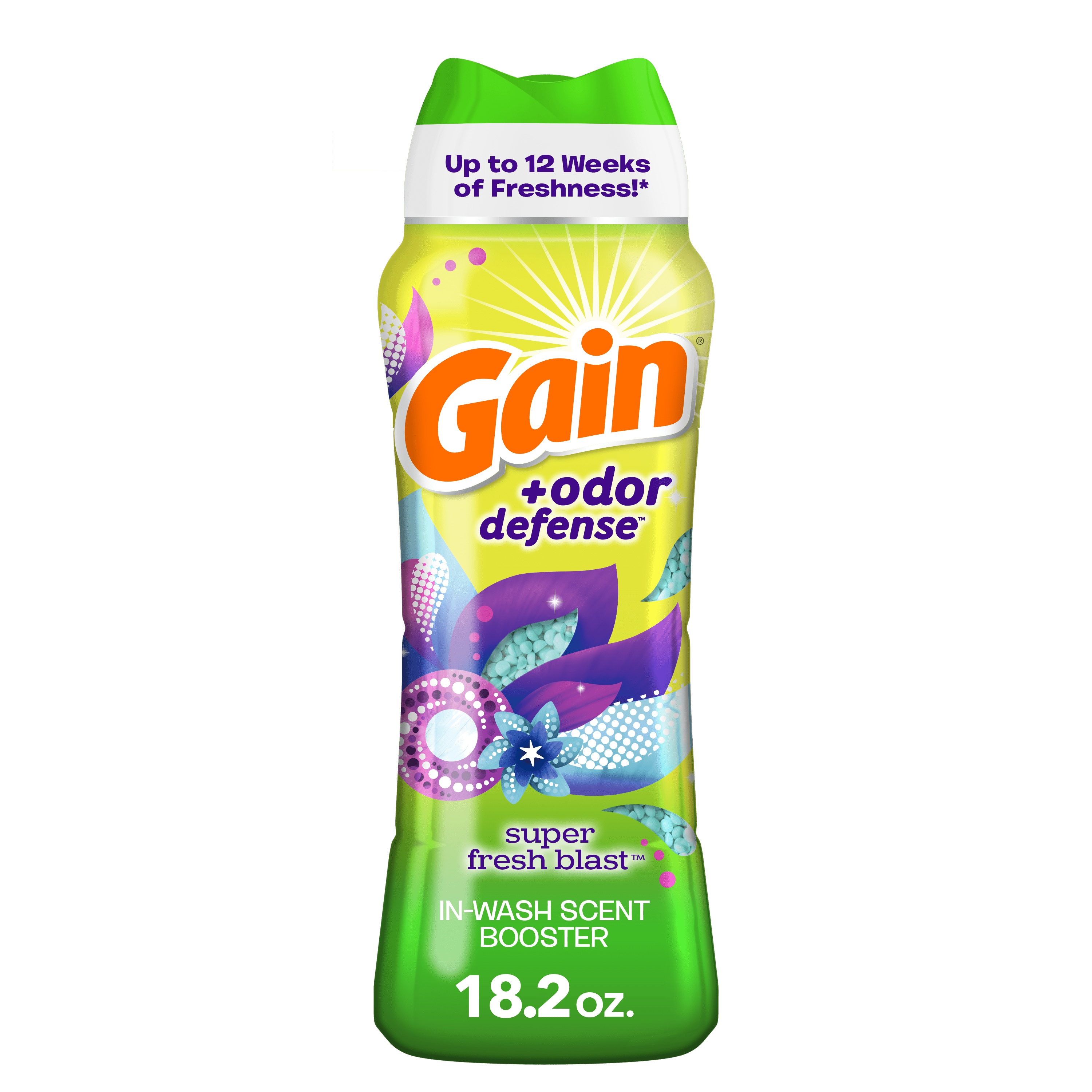 Gain + Odor Defense Laundry Scent Booster Beads, Super Fresh Blast