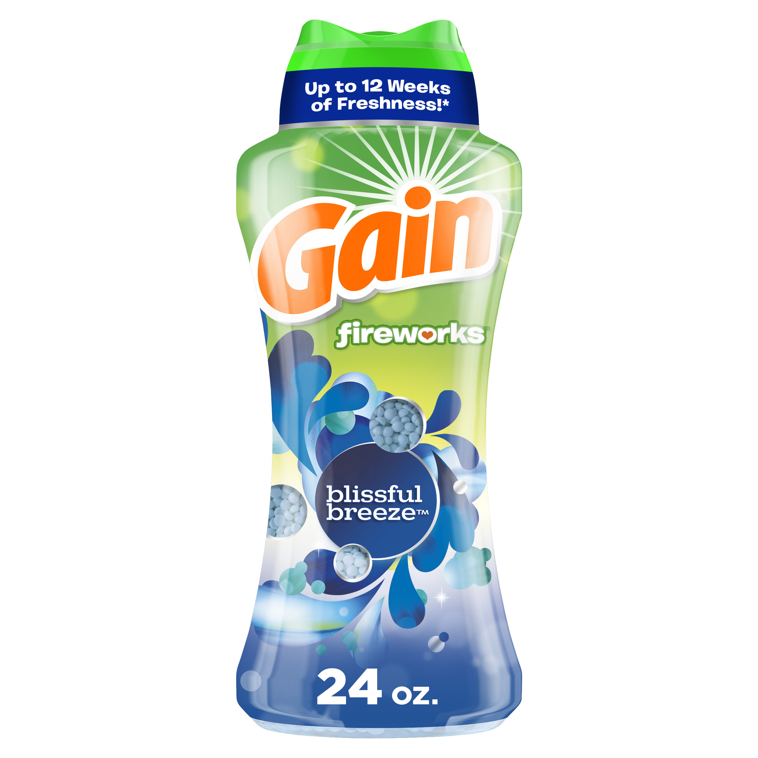 Gain + Odor Defense Laundry Scent Booster Beads, Super Fresh Blast Scent, 24 oz