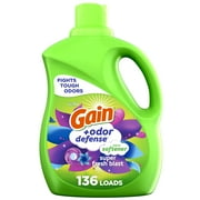 Gain + Odor Defense Liquid Fabric Softener, Super Fresh Blast Scent, 100 fl oz, 136 Loads, HE Compatible