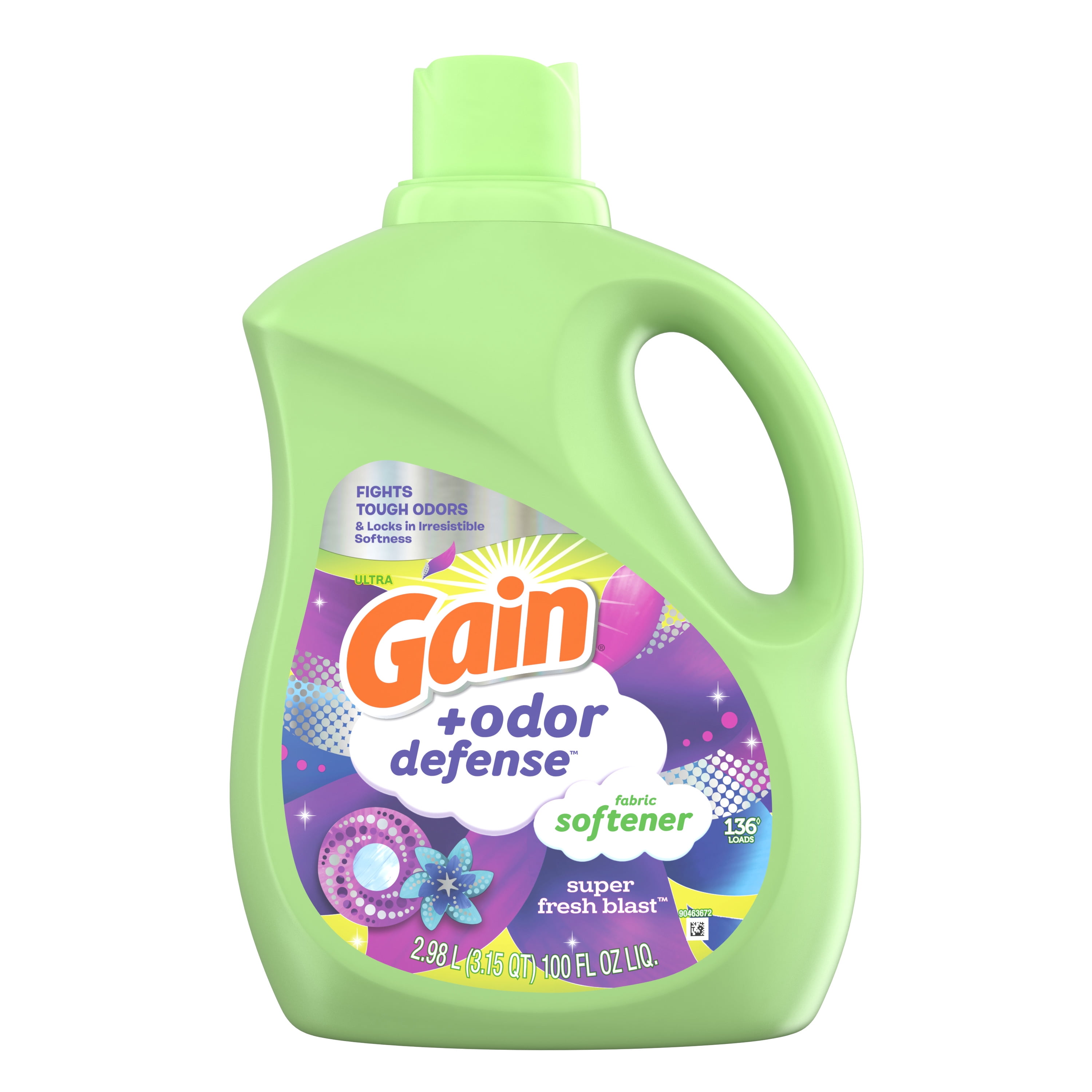 Gain + Odor Defense Liquid Fabric Softener, Super Fresh Blast Scent