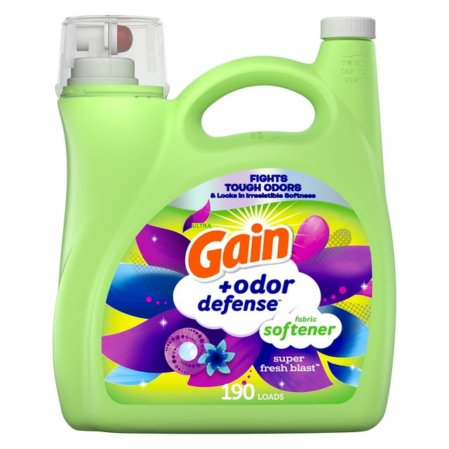Gain + Odor Defense Liquid Fabric Softener, Super Fresh Blast Scent