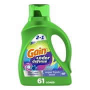 Gain Odor Defense Liquid Laundry Detergent, Super Fresh Blast Scent, 88 fl oz, 61 Loads