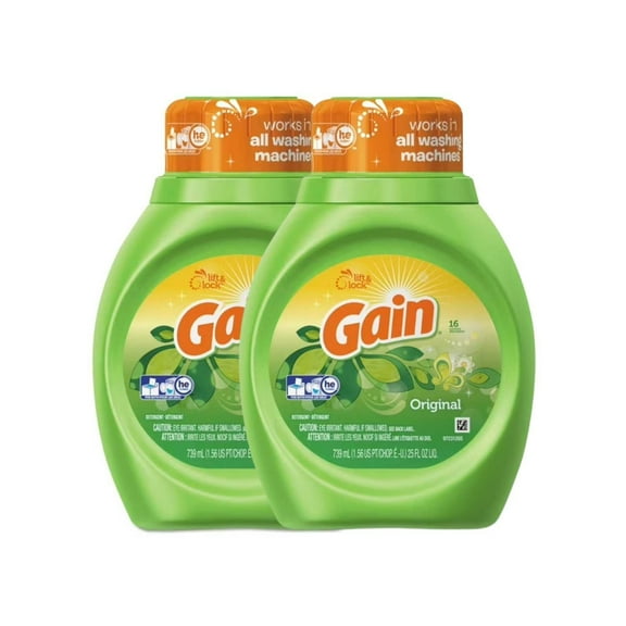 Gain Original Liquid Laundry Detergent, 50 fl oz, 2 Pack Bottles