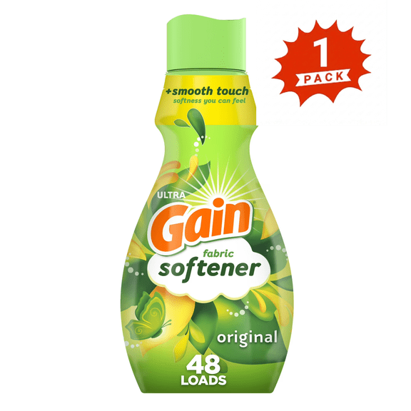 Gain Original Scent Liquid Fabric Conditioner and Softener, 35 fl oz, 48 Loads,(Pack-1)