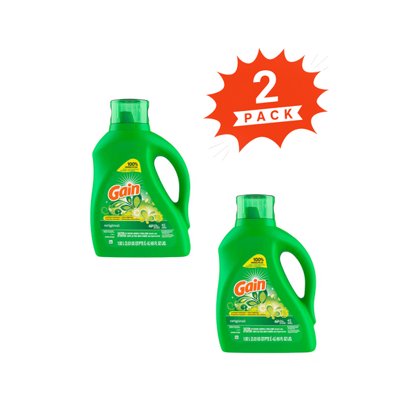 Gain Original Scent Liquid Laundry Detergent (Pack 2) - 90 Loads, 130fl