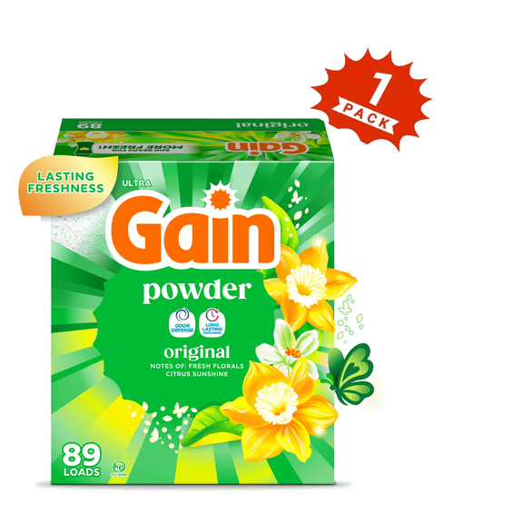 Gain Original Scent Powder Laundry Detergent (1-Pack) 82 oz, 89 Loads