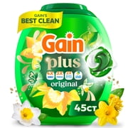 Gain Plus Flings Laundry Detergent Liquid Washing Pacs, Gains Best All-In-One Clean, Original Scent, 45 Count