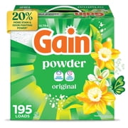Gain Powder Laundry Detergent, Original, 195 Loads 180 Ounce