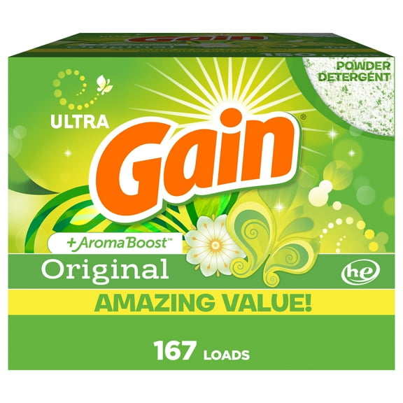 Gain Powder Laundry Detergent, Original Scent, 172 oz, 167 Loads