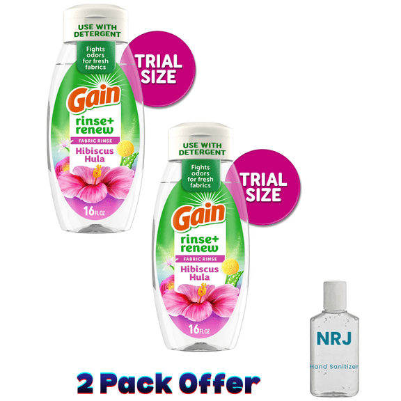 Gain Rinse Out Odor Fabric Softener Rinse, Odor Fighter, Hibiscus Hula Scent, 16 fl oz