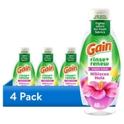 4 pack Gain Rinse and Renew Fabric Rinse, Odor Fighter, Hibiscus Hula Scent, 48 fl oz