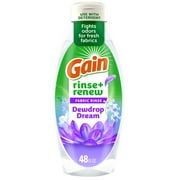 Gain Rinse and Renew Fabric Softener Rinse, Odor Fighter, Dewdrop Dream, 48 fl oz