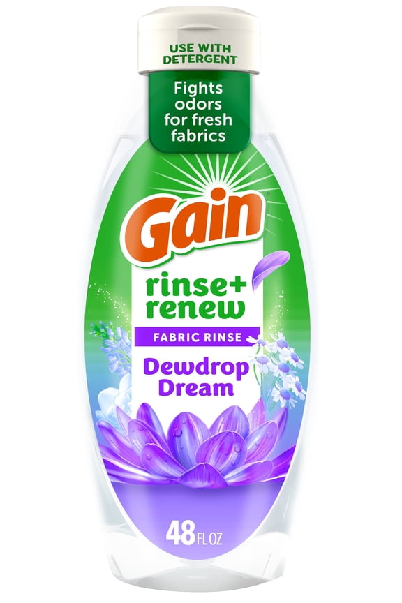 Rinse and Renew Fabric Softener Rinse, Odor Fighter, Dewdrop Dream, 48 fl oz