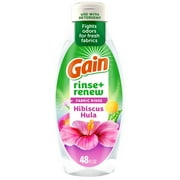 Gain Rinse and Renew Fabric Rinse, Odor Fighter, Hibiscus Hula Scent, 48 fl oz