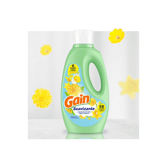 Gain Sunflower Fresh Fabric Softener, ( 1 X 50 fl oz Bottle) 58 Loads of Softness & Fresh Scent