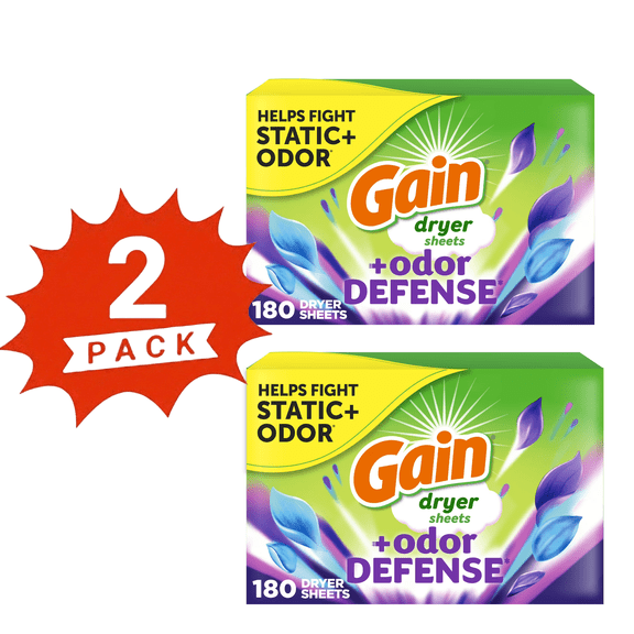 Gain Super Fresh Blast Dryer Sheets with +Odor Defense 360 Count (2-Pack)