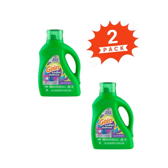 Gain Super Fresh Blast Liquid Laundry Detergent 2 in 1 (Pack 2) - 90 Loads, 130fl