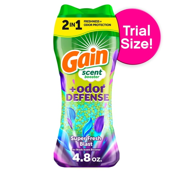 Gain Laundry Scent Beads, Odor Defense 2-in-1 In-Wash Scent Booster, Super Fresh Blast Scent, 4.8 oz