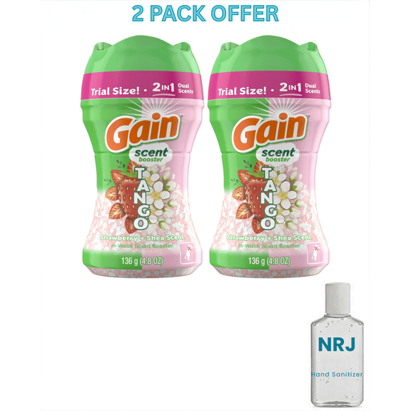 Gain Tango 2-in-1 Dual Scent In-Wash Laundry Scent Booster Beads, Strawberry & Shea Scent, 4.8 oz