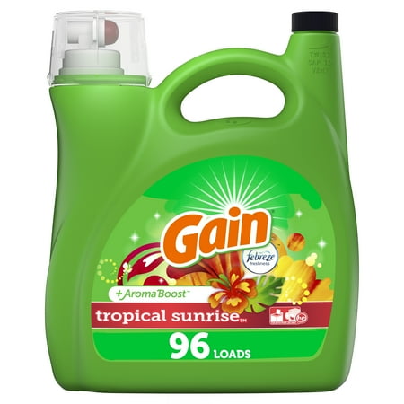 Gain Tropical Sunrise He, 96 Loads Liquid Laundry Detergent 150 fl oz