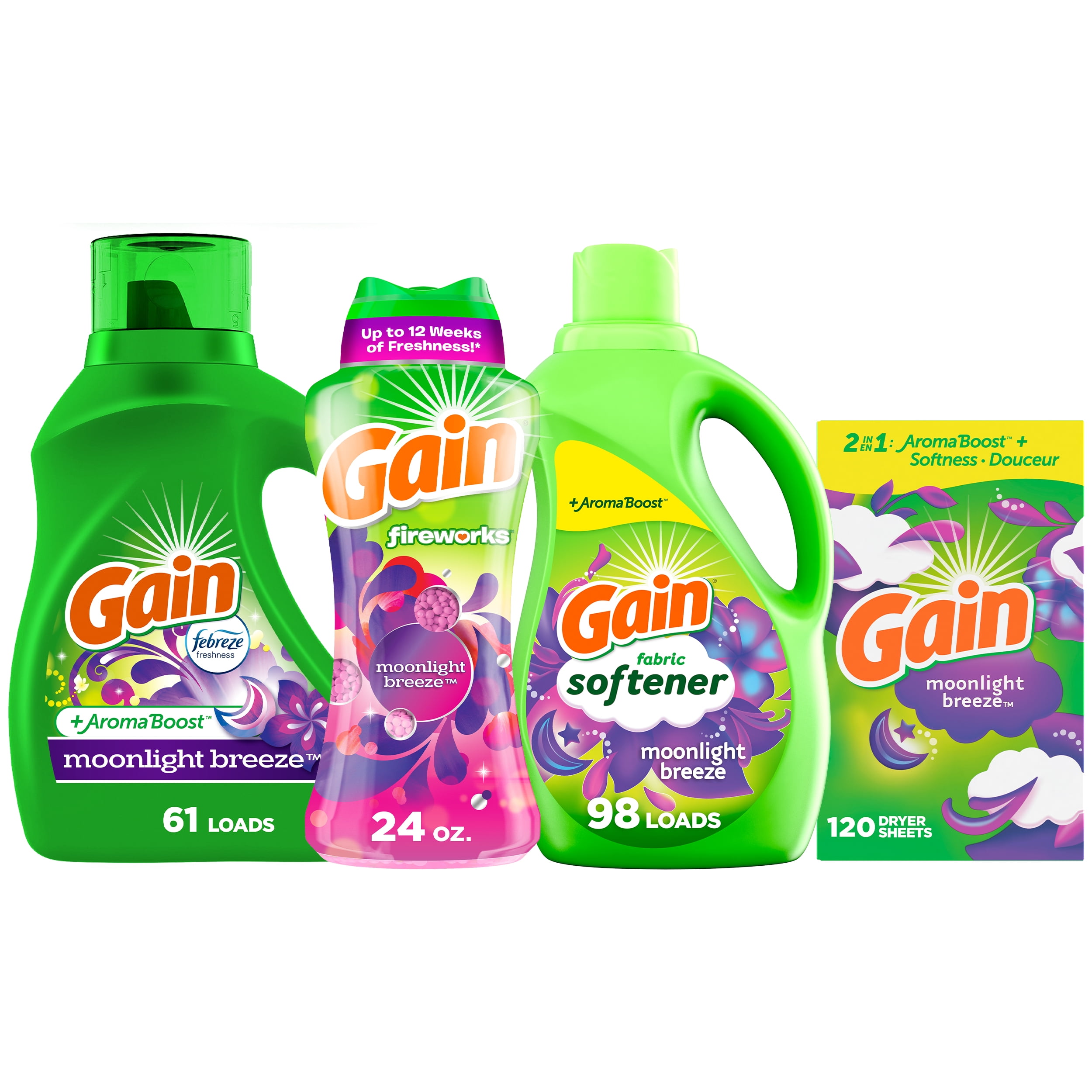 Gain Ultimate Scent Lovers Laundry Bundle with Gain Moonlight Breeze