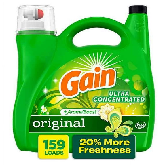 Gain Ultra Concentrated + Aroma Boost Laundry Detergent, Original Scent (208 fl. oz., 159 loads) (Pack of 50)
