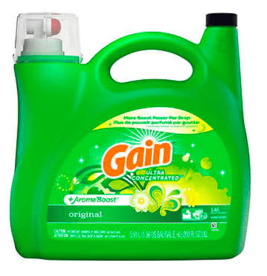 Gain Ultra Concentrated +AromaBoost HE Liquid Laundry Detergent, Original, 146 Loads, 200 fl oz