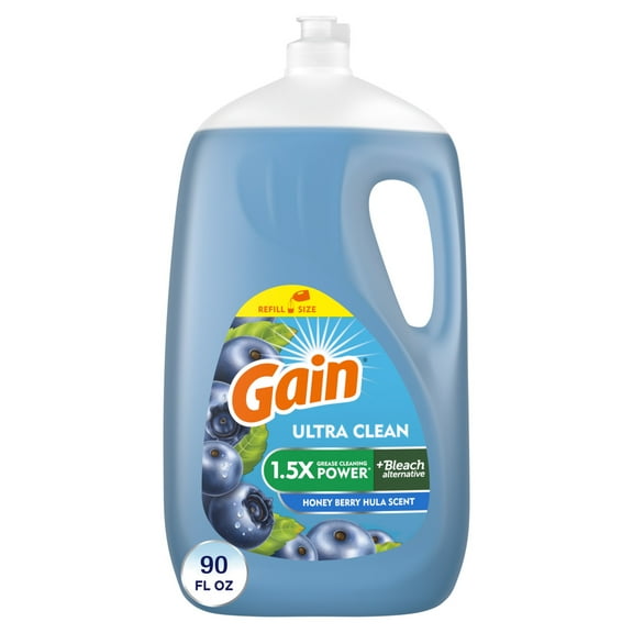 Gain Ultra Dish Washing Liquid Dish Soap, Honey Berry Hula Scent, 90 fl oz.