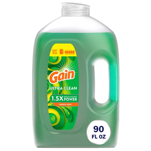 Gain Ultra Dishwashing Liquid Dish Soap, Original Scent, 90.0 fl oz