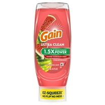 Gain Ultra EZ-Squeeze Dish Soap, Dishwashing Liquid, Grease Removal, Summer Watermelon, 14.7oz