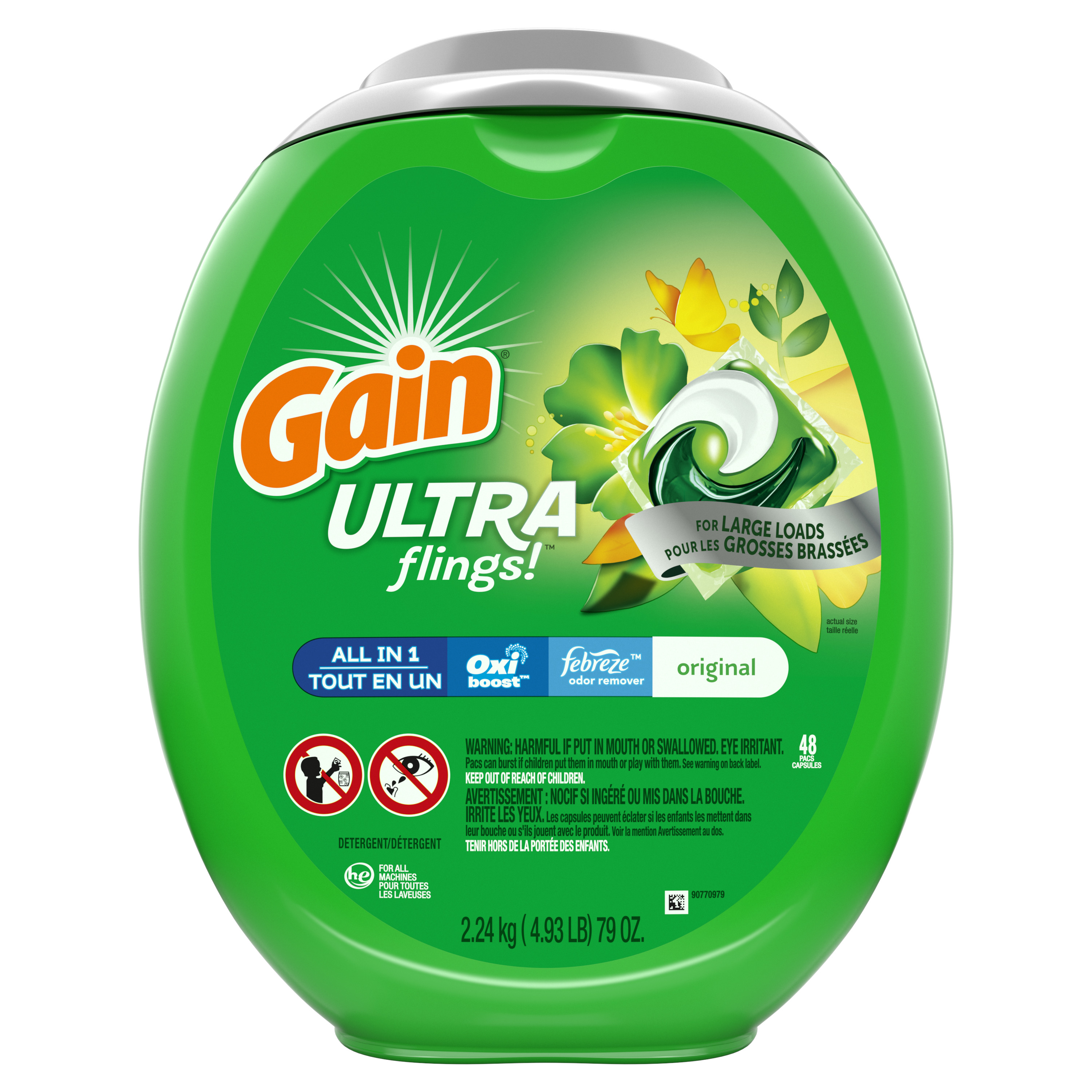 Gain Ultra Flings Original, Laundry Detergent Pacs, 48 Count - image 1 of 5
