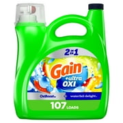 Gain Ultra Oxi Liquid Laundry Detergent, Waterfall Delight Scent, 154 fl oz, 107 Loads