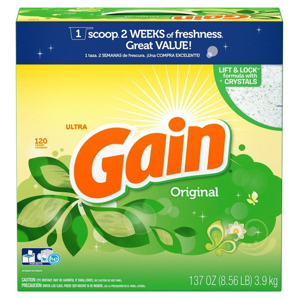 Gain Ultra Powder Laundry Detergent, Original, 137 Ounce (Pack of 12) Walmart Business Supplies