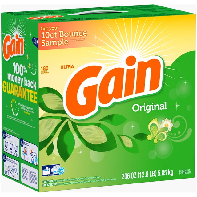 Gain Original Ultra Powder Laundry Detergent with Oxi Liquid Power, 206 ...