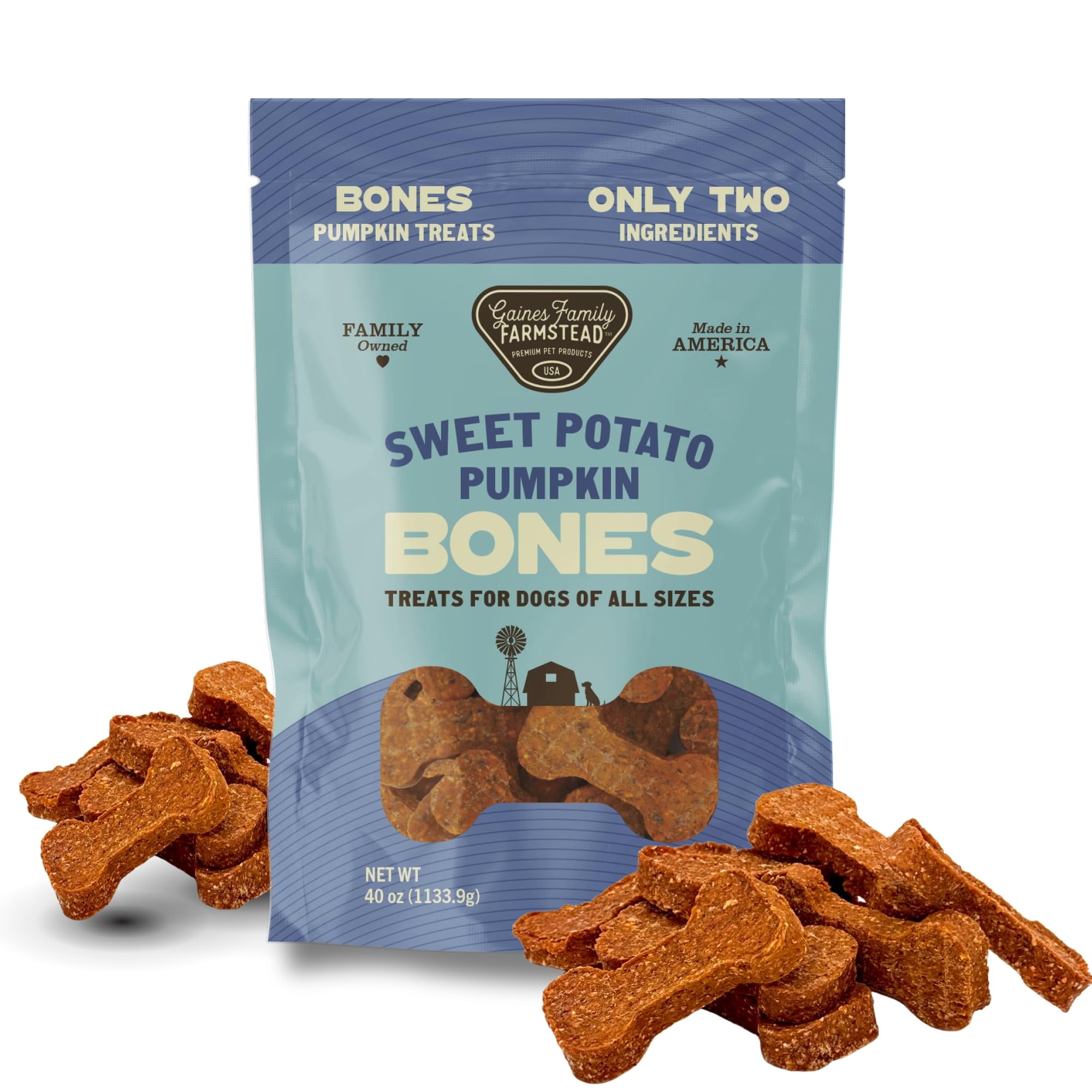 View of Gaines Family Farmstead Pumpkin & Sweet Potato Dog Bones – 40 oz Bag ...