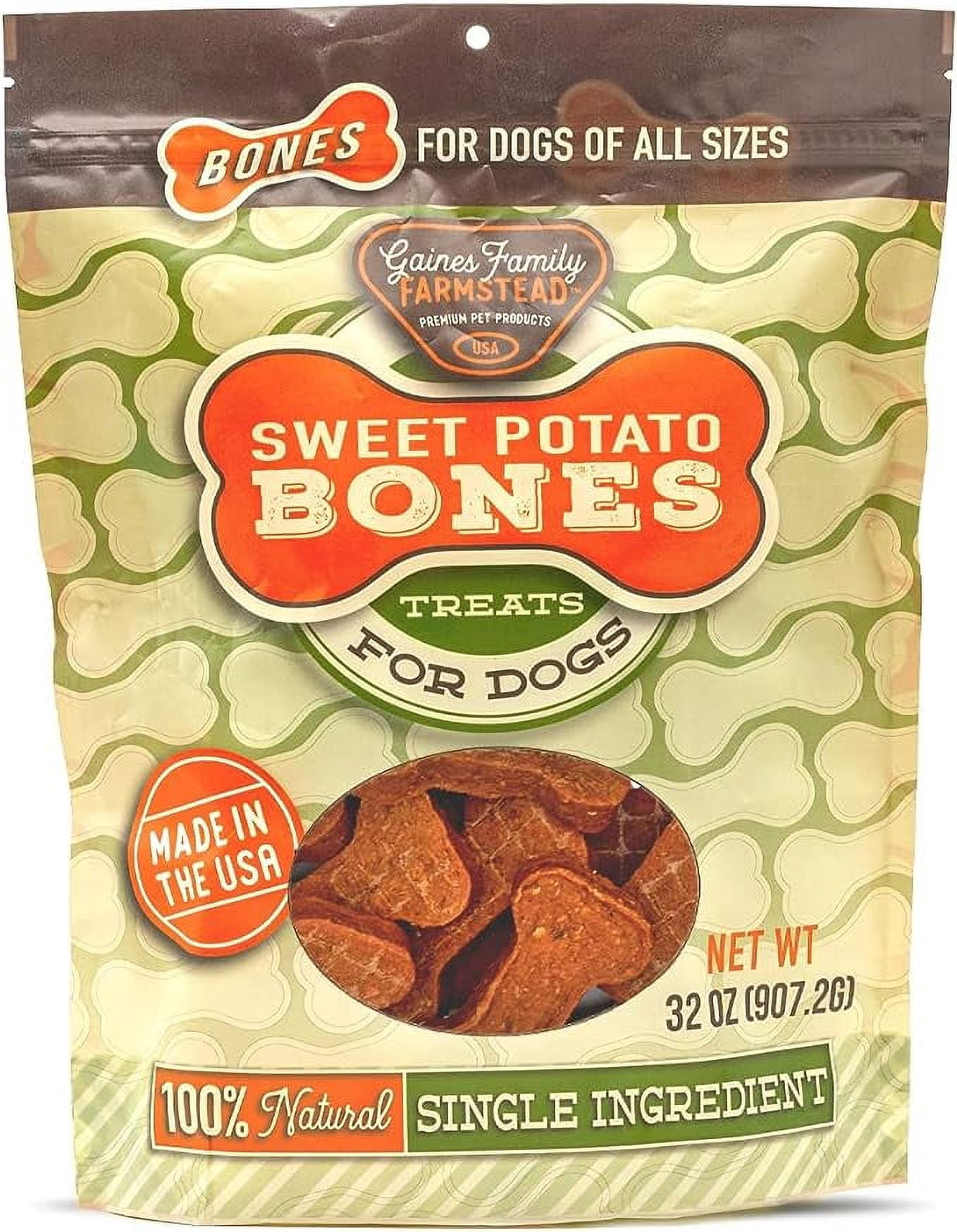 Gaines Family Farmstead Sweet Potato Dog Bones, 100% Natural Treats for ...