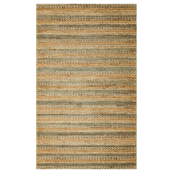 Gainesville Beige Striped Jute Jute Area Rug