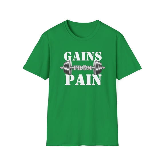 Gains From Pain Gym Fitness Motivational Unisex Soft style T-Shirt