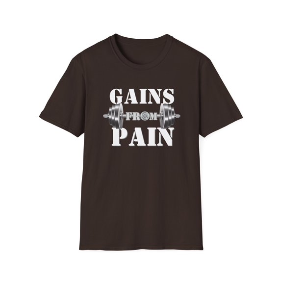 Gains From Pain Gym Fitness Motivational Unisex Soft style T-Shirt