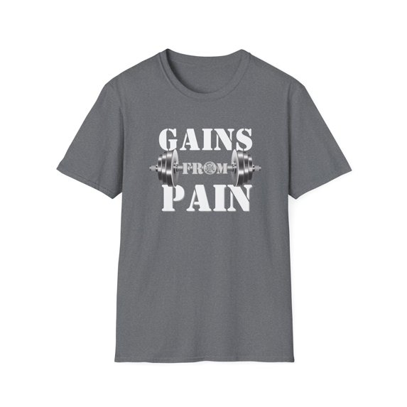 Gains From Pain Gym Fitness Motivational Unisex Soft style T-Shirt