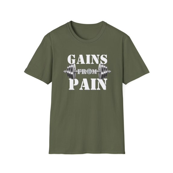 Gains From Pain Workout Fitness Motivational Unisex Soft style T-Shirt
