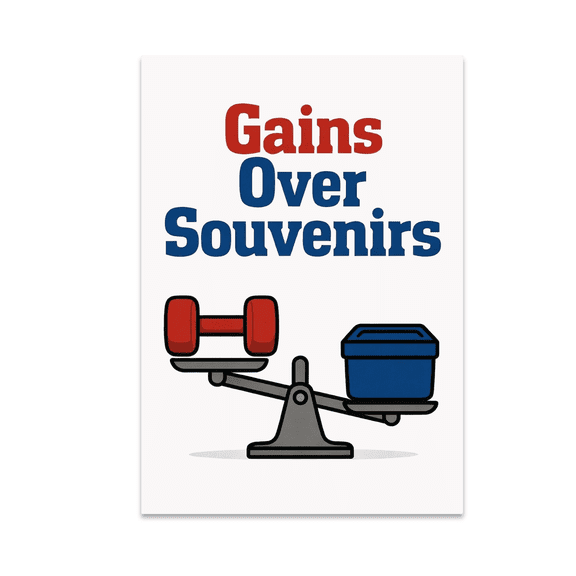 Gains Over Souvenirs Fitness Wall Art - Fitness Enthusiast - 13x19 Poster Print