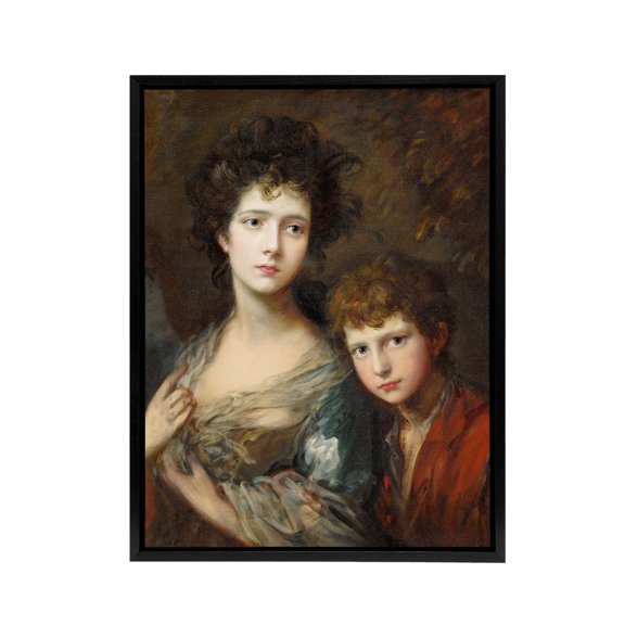 Gainsborough Elizabeth Thomas Linley Black Framed Canvas Wall Art Print 12X16"