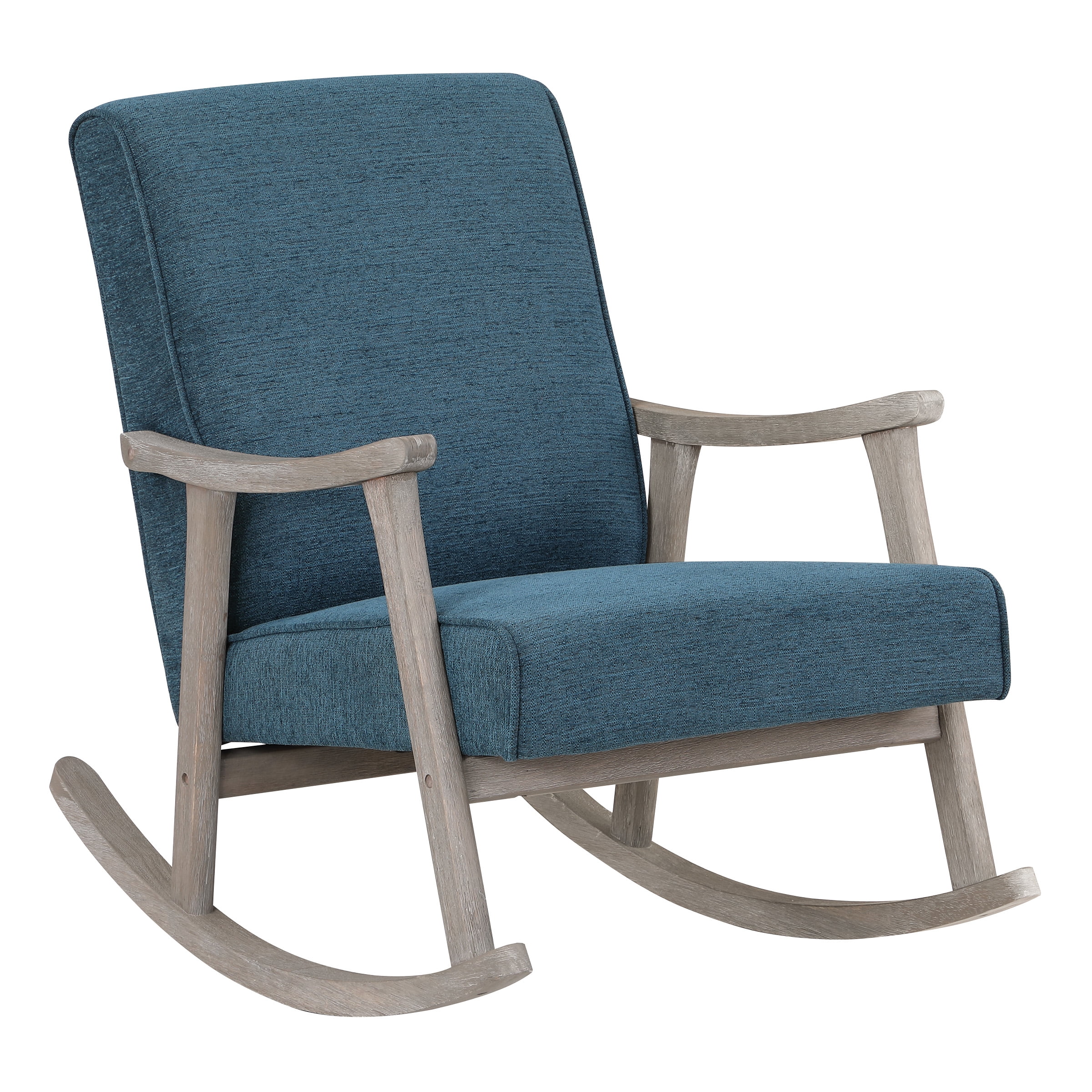 Gainsborough Rocker in Azure Blue Fabric with Brushed Gray Finish Frame ...