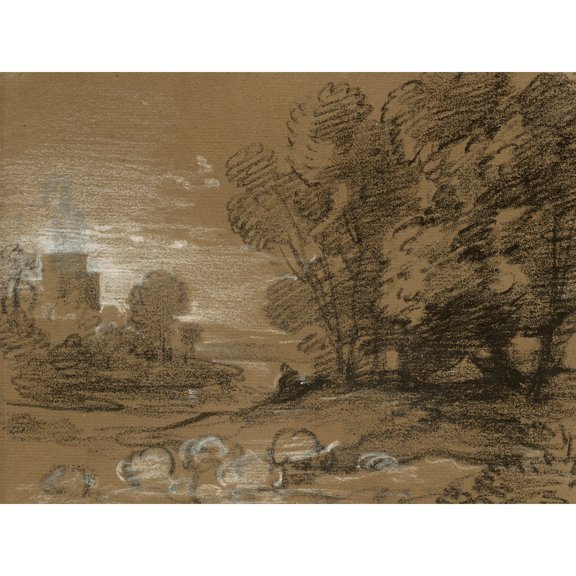 Gainsborough Wooded Landscape With Shepherd Sheep Painting Extra Large XL Wall Art Poster Print