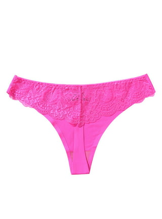 ALSLIAO Women Lace Panties Lingerie Soft Silk Satin Underwear Knickers  Briefs Seamless Pink
